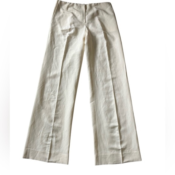 Lanvin Pants - VTG Lanvin Paris Eté 2007 Alber Elbaz White Wool Blend Trousers FR 36/US 4